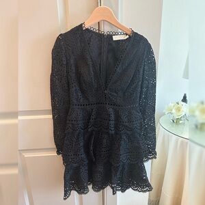 Zimmermann Black Eyelet Dress Size 1